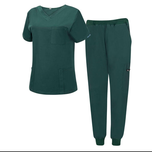 Women’s Jogger Scrub Set – Hunter Green (M)